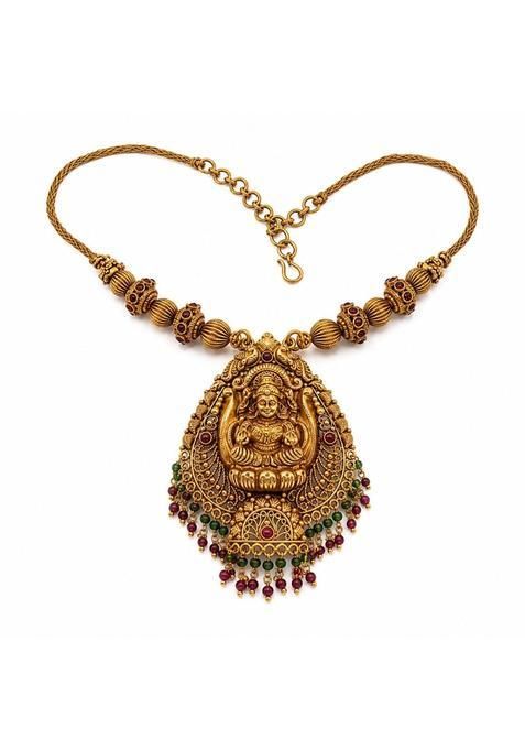 Vijay Jewellery Nakshi Necklace for Women Gheru Premium Polish Traditional Temple Jewellery