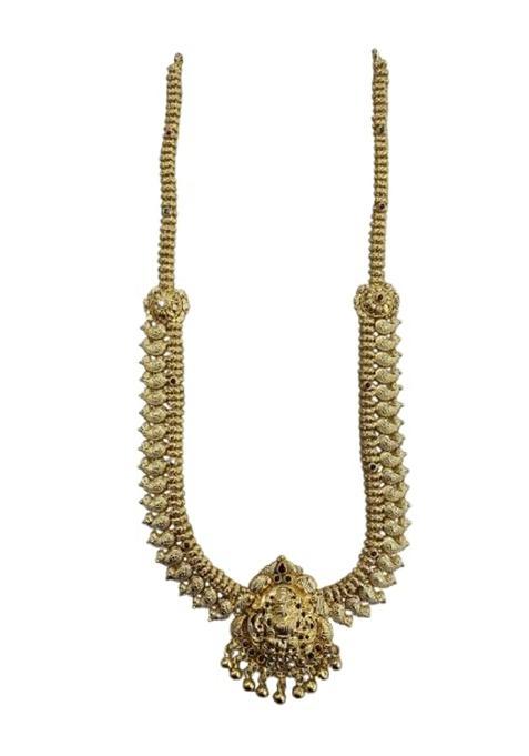 Traditional Silver 925 Gold Plated Temple Jewellery HARA Necklace for Women