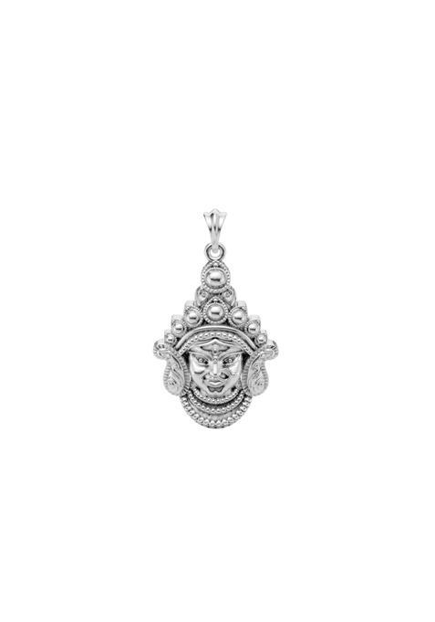 Nexera Jewels 950 Britannia Silver Durga Maa Face Pendant 95 Percent Purity Silver Goddess Durga Maa Locket
