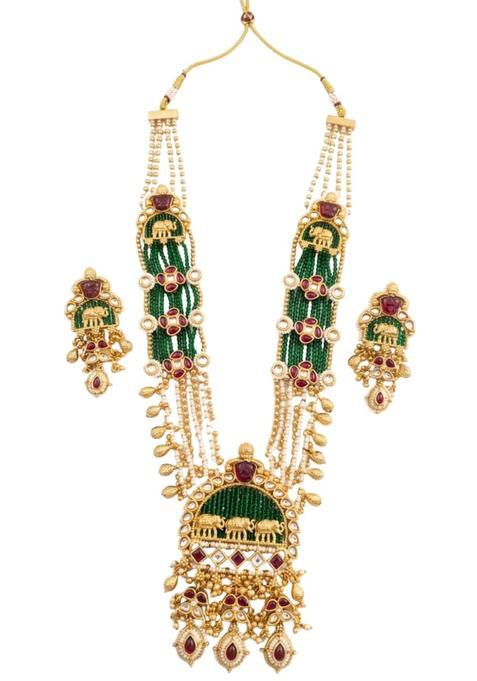 Sitaram Elephant Design Long Haram Jewellery Set