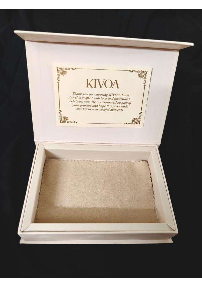 Kivoa Traditional Gold Look Temple Necklace Set for Women with Pendant and Matching Earrings - Indya