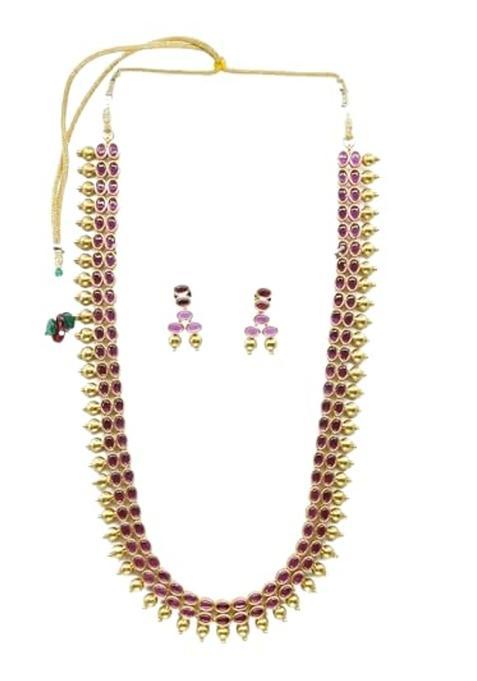 Griiham Red Classic Collection Real Kemp Necklace Set