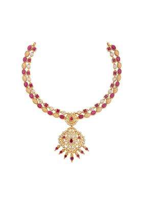 Kushals Fashion Jewellery Gold Plated 925 Silver Temple Layered Necklace for Women