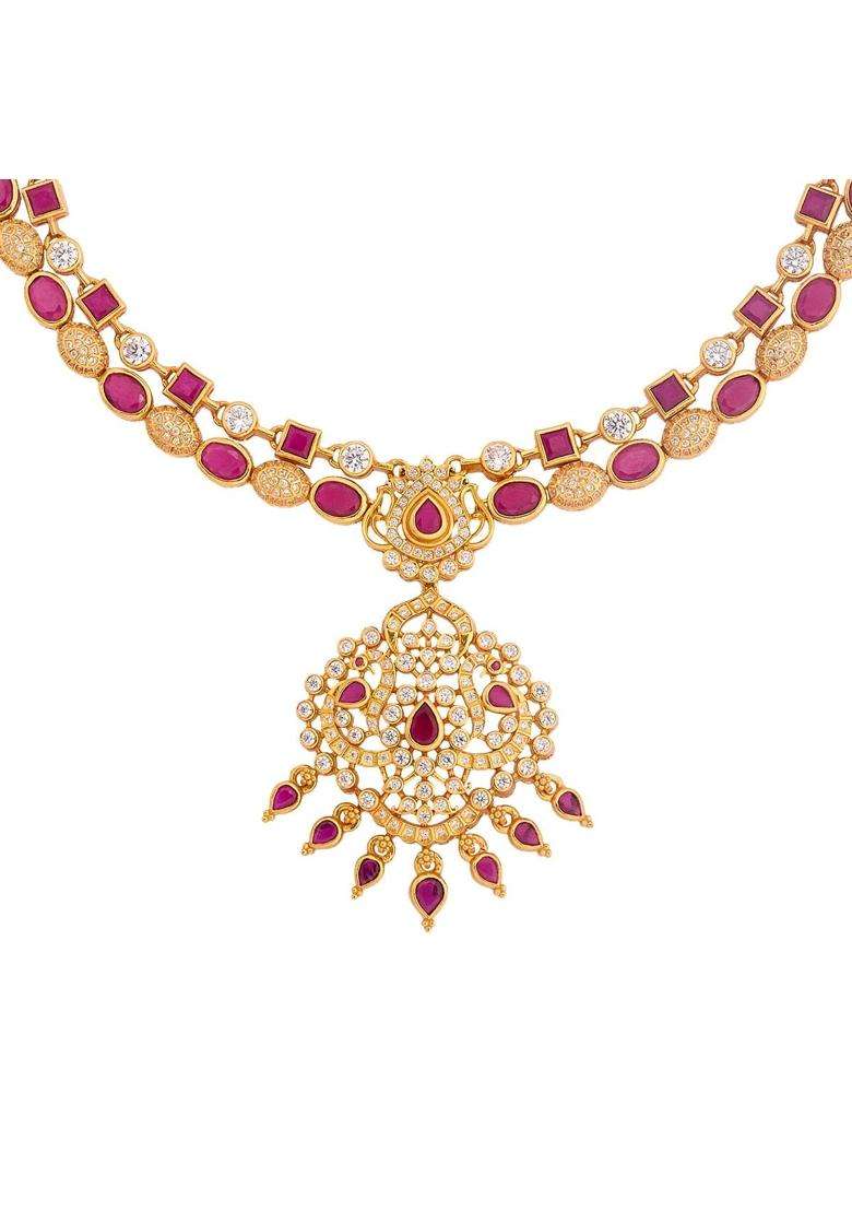 Kushals Fashion Jewellery Gold Plated 925 Silver Temple Layered Necklace for Women - Indya