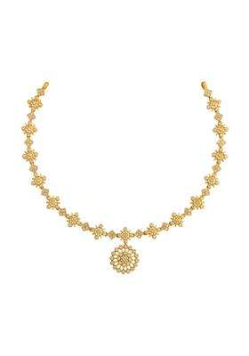 Kushals Fashion Jewellery White Gold Plated 925 Silver Temple Necklace for Women