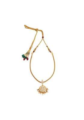 Kushals Fashion Jewellery White Gold Plated Ethnic 925 Pure Silver Temple Necklace