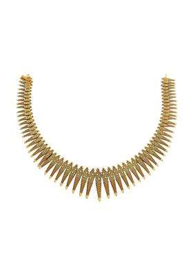 Kushals Fashion Jewellery Oxidised Gold Plated 925 Silver Temple Necklace for Women