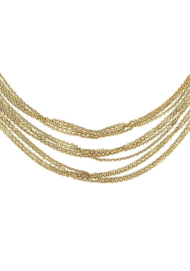Kushals Fashion Jewellery Ruby Oxidised Gold Plated 925 Silver Temple Layered Necklace for Women - Indya