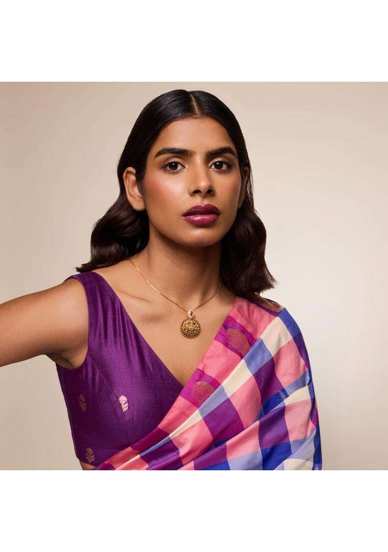 Kushals Fashion Jewellery Ruby Oxidised Gold Plated 925 Silver Temple Pendant for Women - Indya