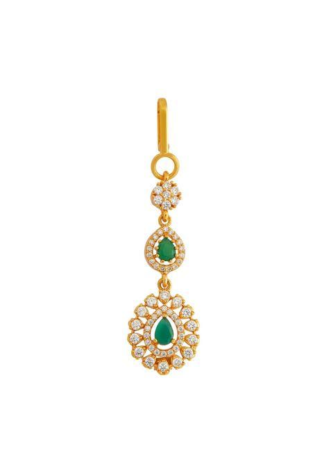 Kushals Fashion Jewellery Ruby Gold Polished 925 Silver Temple Tikka Best for Bridesmaids