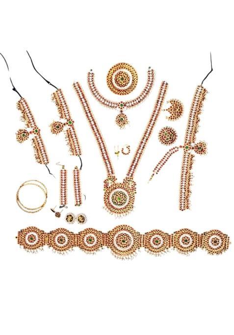 Elite Trade Traditional Bharatanatyam Temple Jewellery Set for Women a Complete Set for Performance