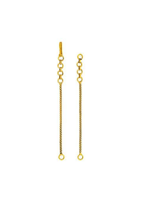 Kushals Fashion Jewellery Gold Plated 925 Silver Temple Back Extension Chain for Women