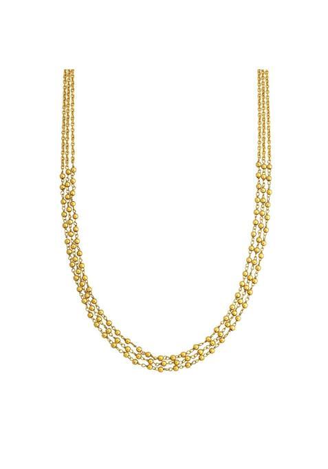 Kushals Fashion Jewellery Gold Plated 925 Silver Temple Beaded Chain for Women