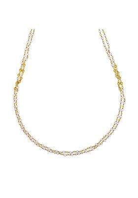 Kushals Fashion Jewellery Ruby Gold Plated 925 Silver Temple Beaded Chain for Women