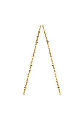 Kushals Fashion Jewellery Ruby Gold Plated 925 Silver Temple Beaded Chain for Women
