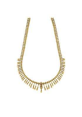 Kushals Fashion Jewellery Ruby Gold Polished Copper Antique Necklace Best for Festive and Special Occasion