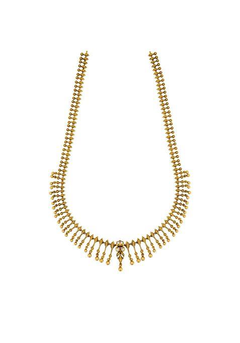 Kushals Fashion Jewellery Ruby Gold Polished Copper Antique Necklace Best for Festive and Special Occasion