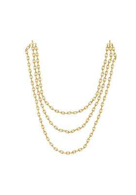 Kushals Fashion Jewellery Pearl Gold Plated 925 Silver Temple Layered Chain for Women