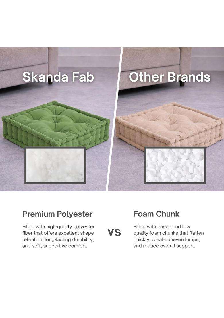 Skanda FAB Premium Hand Plotted Reversible Cotton S Polyester Fill Pack of 4 - Indya