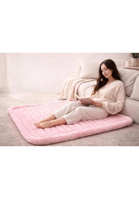 Mollismoons Pink Foldable Floor Cushion for Sitting Car Sleeping Bed Mattress for 7 Seater SUV