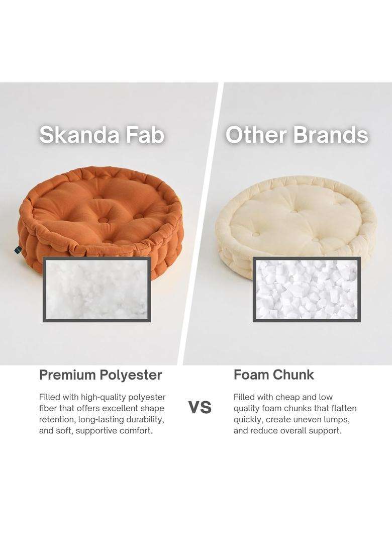 Skanda FAB Premium Hand Plotted Reversible Cinnamon Brown 40 X 40 X 8 CM Pack of 4 - Indya