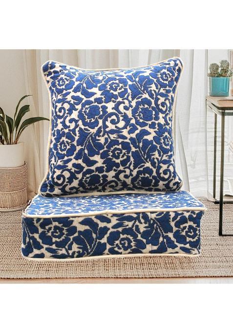 The Furnishers Multipurpose 60x60x8 CM Woven High Density Foam Cushion Set for Floor Patio Chair