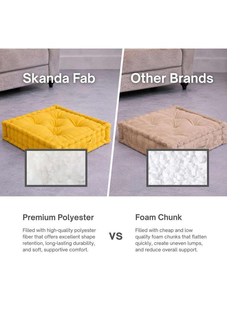 Skanda FAB Premium Hand Plotted Reversible Cotton S Polyester Fill Pack of 4 - Indya