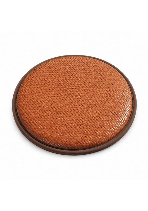 Clovrix Woven Wicker Floor Cushion 2 and Half CM Thick Round Floor Cushion Low Height Seating Pad Cushioned