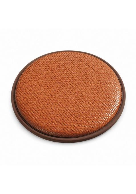 Clovrix Woven Wicker Floor Cushion 2 and Half CM Thick Round Floor Cushion Low Height Seating Pad Cushioned