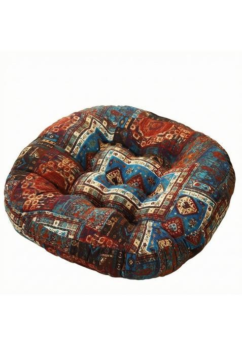 Clovrix Decorative Round Seat Cushion Multifunctional Floor Cushion with Tufted Center Cotton Bohemian Floor