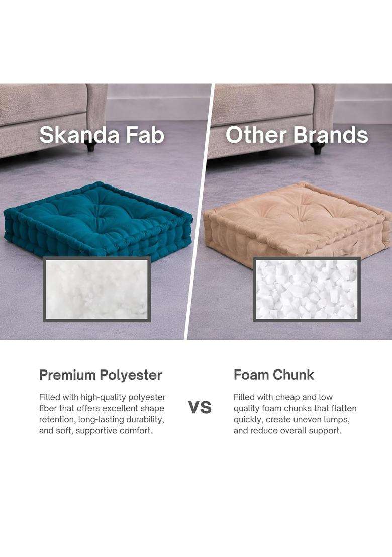 Skanda FAB Square S Micro Fiber Filling for Seating Meditation Yoga Pooja Guests Living Room Pack of 4 - Indya