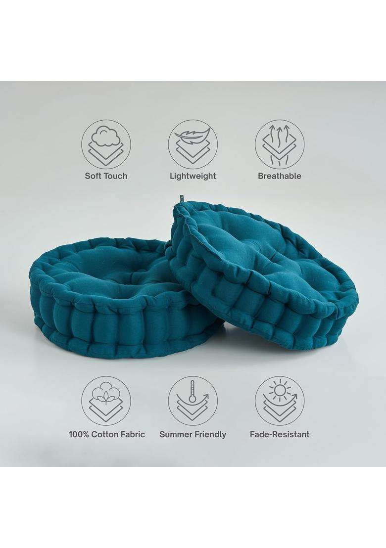 Skanda FAB Premium Hand Plotted Reversible Botanical Green 40 X 40 X 8 CM Pack of 4 - Indya