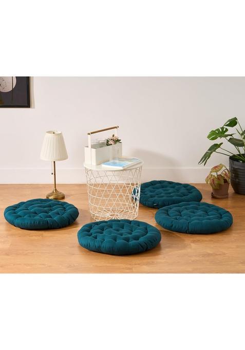 Skanda FAB Premium Cotton Floor Seating Cushion Luxurious Comfort and Microfiber Fill 60X60 CM Large Pack of 4