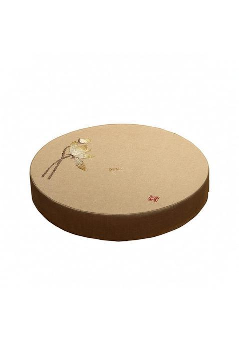 Ojiva Washable Linen Floor Cushion Embroidered Floor Cushion with Removable Cover Soft Round Meditation Pillow