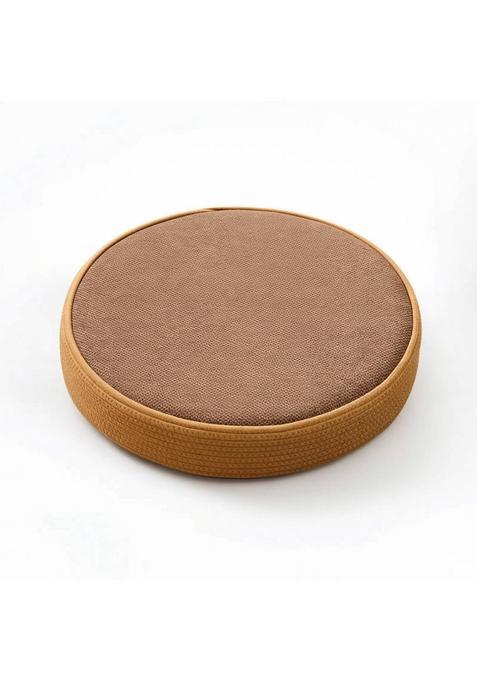 Ojiva Round Floor Cushion with Braided Side Woven Tatami Cushion Thick Cozy for Meditation Reading Corner