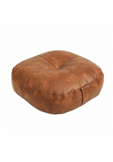Ojiva Resilient Faux Leather Floor Cushion Comfortable Floor Cushion with Stitched Paneling Segmented Padded