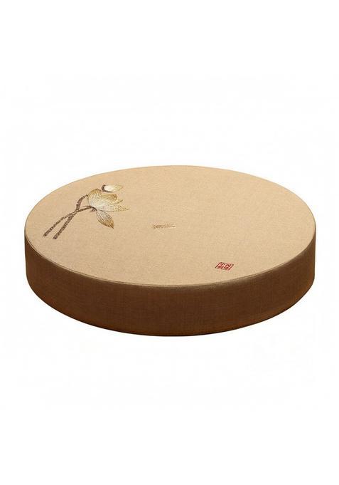 Clovrix Washable Linen Floor Cushion Embroidered Floor Cushion with Removable Cover Soft Round Meditation