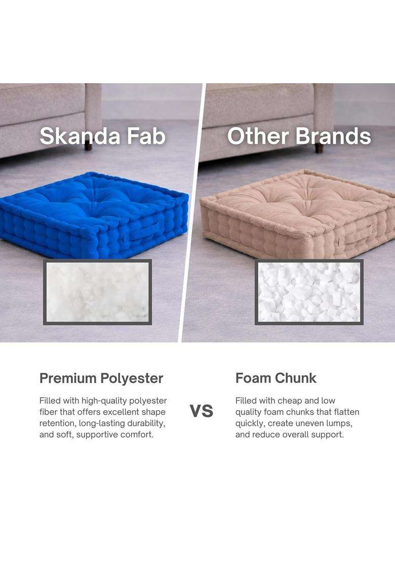 Skanda FAB Square S Micro Fiber Filling for Seating Meditation Yoga Pooja Guests Living Room Pack of 4 - Indya