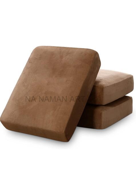 Naman Arts Bronze Sofa Foam Cushions in Velvet with Zip Cover Seat 22 x21 x5 Pack of 3