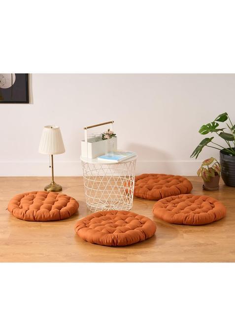 Skanda FAB Premium Cotton Floor Seating Cushion Luxurious Comfort and Microfiber Fill 60X60 CM Large Pack of 4