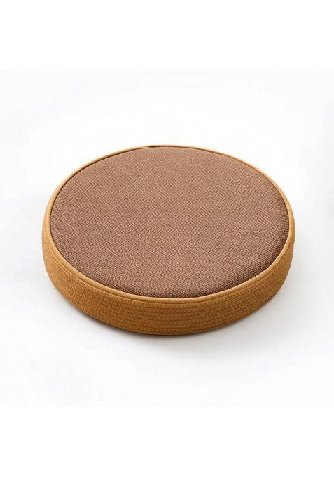 Ojiva Round Floor Cushion with Braided Side Woven Tatami Cushion Thick Cozy for Meditation Reading Corner