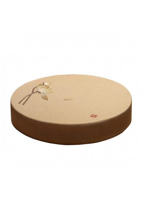 Ojiva Washable Linen Floor Cushion Embroidered Floor Cushion with Removable Cover Soft Round Meditation Pillow