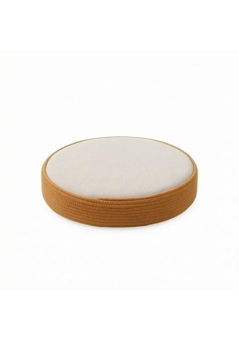 Ojiva Round Floor Cushion with Braided Side Woven Tatami Cushion Thick Cozy for Meditation Reading Corner