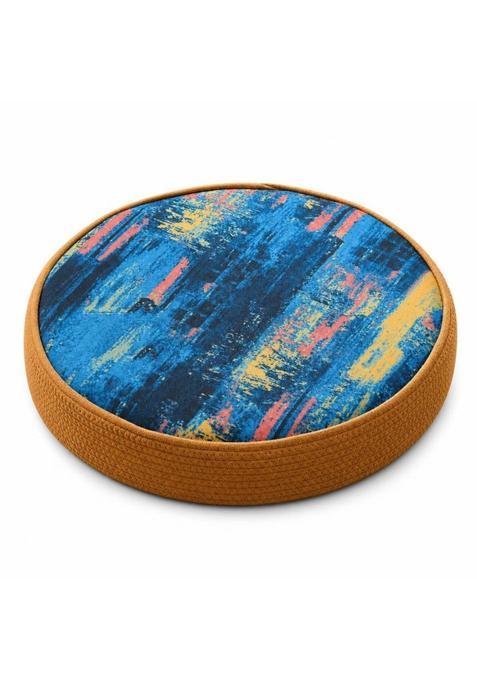 Clovrix Round Floor Cushion with Braided Side Woven Tatami Cushion Thick Cozy for Meditation Reading Corner