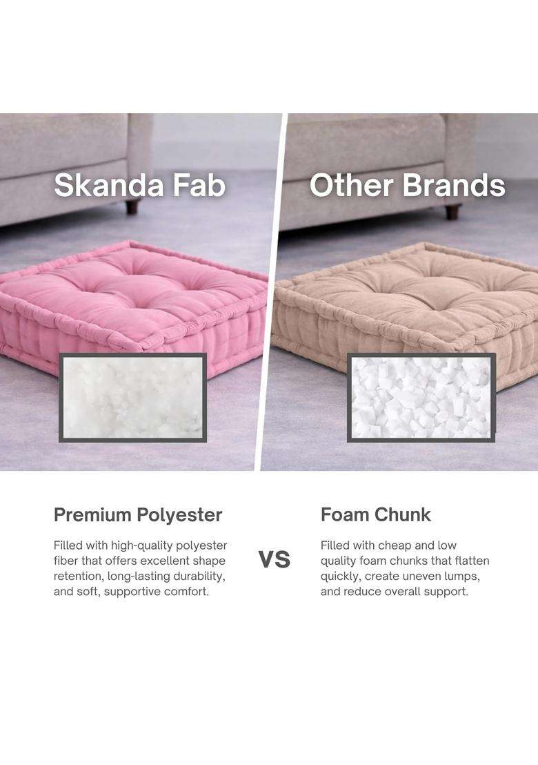 Skanda FAB Premium Hand Plotted Reversible Cotton S Polyester Fill Pack of 4 - Indya