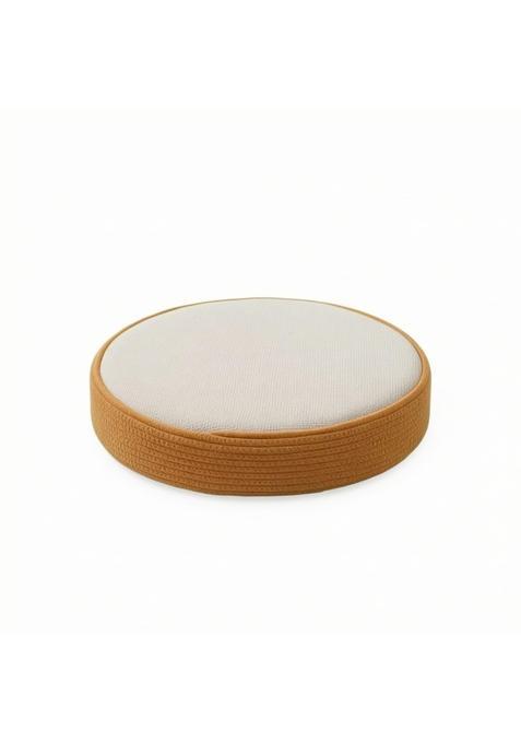 Clovrix Round Floor Cushion with Braided Side Woven Tatami Cushion Thick Cozy for Meditation Reading Corner