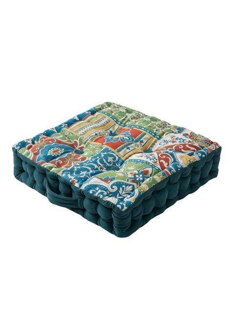 Calandis Multicolor Tufted Floor Cushion Quilted Floor Cushion with Handle Thick for Meditation Reading Corner