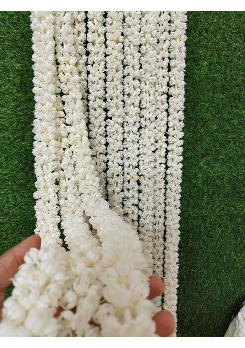 Style Speaks India 7 Feet Long Off White Artificial Mogra Jasmine String Garland Muslim Nikah Parda Partition - Indya