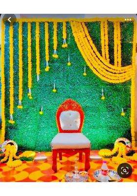 Sellplus Backdrop Setup for Mehndi Haldi Marrige Pooja Home Decoration Combo of Marigold Strings All Festival