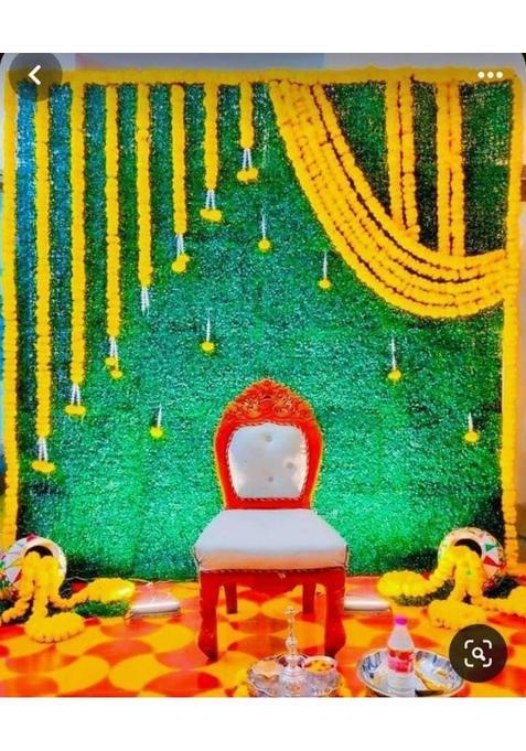 Sellplus Backdrop Setup for Mehndi Haldi Marrige Pooja Home Decoration Combo of Marigold Strings All Festival